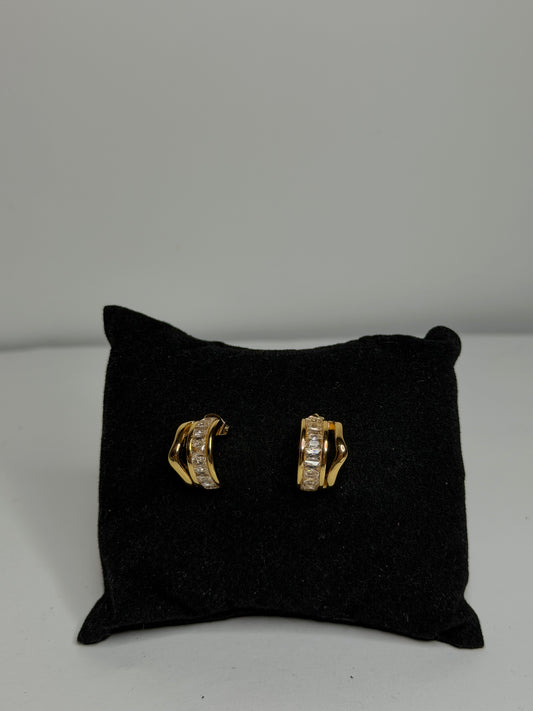 Σκουλαρίκια κρικάκια silver&gold