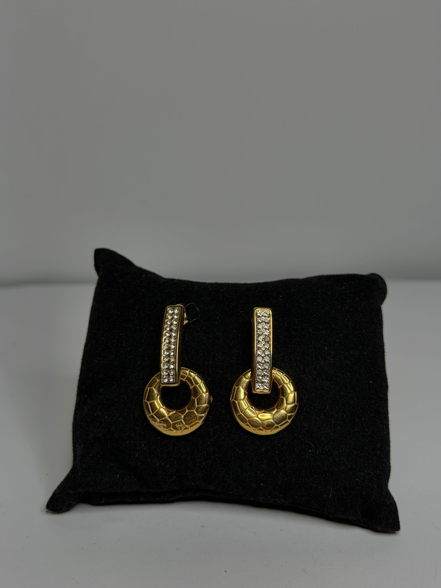 Σκουλαρίκια  gold στρογγυλά με zircon