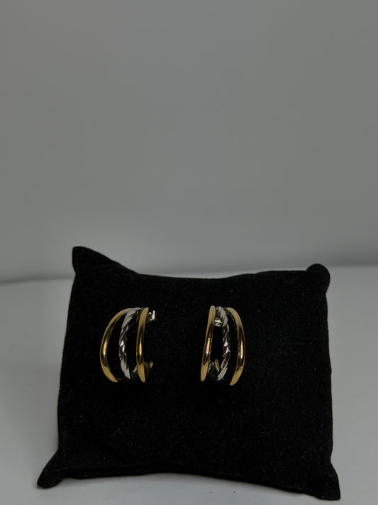 Σκουλαρίκια κρίκοι silver&gold
